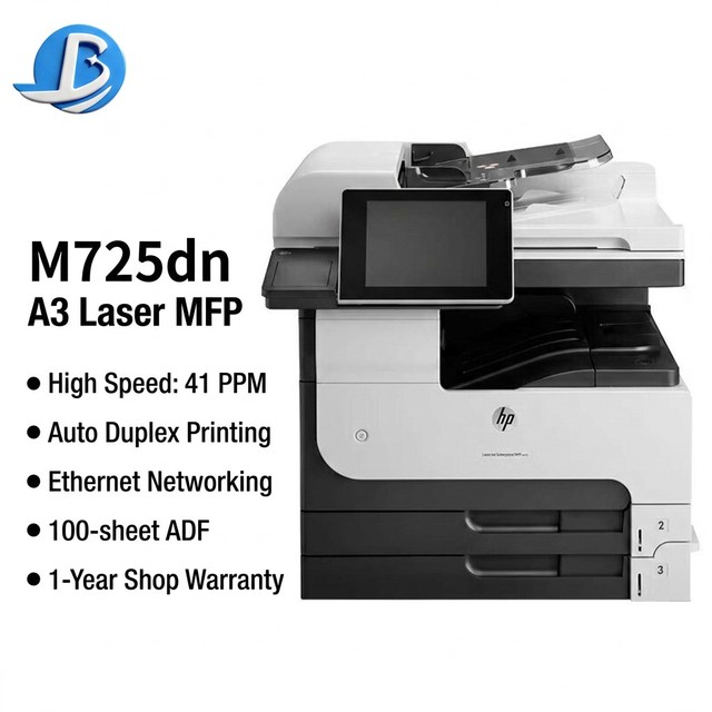 Brand New HP LaserJet Enterprise MFP 725dn Fast Monochrome A3 Laser Printer All-in-One Duplex Network  Business Office Print
