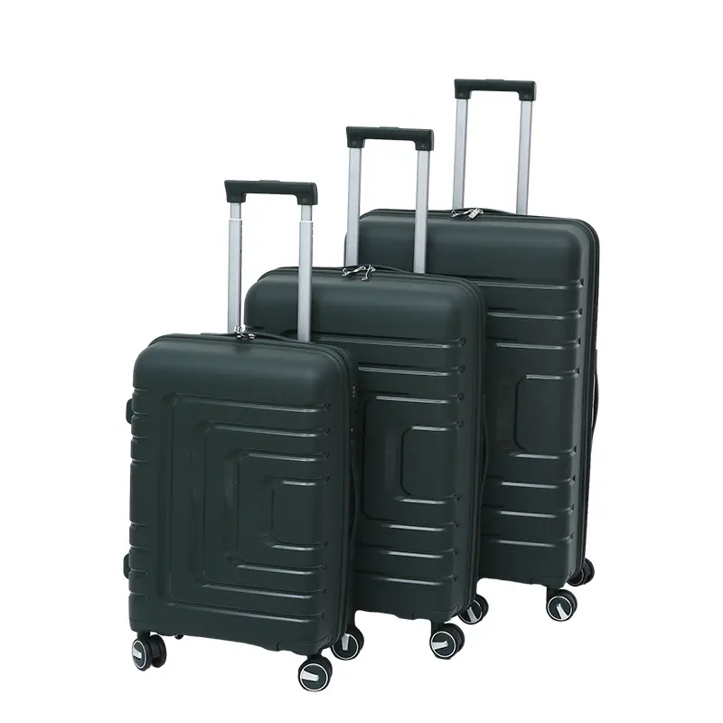 Op Maat Gemaakte Klassieke Pp Grote Handtrolley Kofferset 3 Stuks Reisbagage Sets Met Bagage