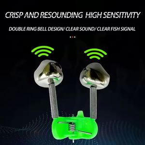 New Wholesale Usa Mairun Model 823 Outdoor Sea Fishing Green/Red Spring Loaded Clip Double Fishing Rod <b>Alarm</b> Plastic+Metal <b>Bells</b> - Product Image 3