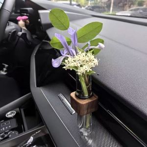 Tubo de ensayo hidropónico para coche ecológico de madera maciza de bambú Simple moderno, arreglo floral, estante Interior para plantas, aire acondicionado - Product Image 4