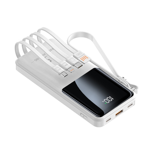 Banco de Energía de 10000 mAh, 22.5 W, Carga Rápida PD, 4 Cables, Pantalla LED, USB Tipo C, Batería de Litio-Polímero, Enchufe Universal, Uso en Exteriores - Product Image 4