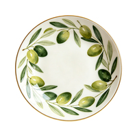 Assiettes de Dîner en Céramique Modernes et Créatives, Motif Olive, Écologiques, en Porcelaine, Assiettes à Dessert Imprimées Olive, Vaisselle de Table pour la Maison - Vente en Gros