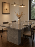 Dalle de marbre naturel gris foncé poli, table basse moderne intérieure/extérieure, îlot de cuisine, comptoir, salon de villa