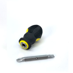 Lot de 12 tournevis courts à double embout avec tige en Cr-V, embouts Phillips et plats, manche antidérapant de 38 mm, présentés dans une boîte personnalisée pour le marché - Product Image 4