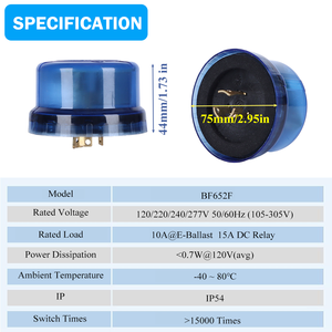 เซ็นเซอร์โฟโตอิเล็กทริก CNRIYA BF652F IP54 สำหรับควบคุมไฟถนน สวิตช์แบบเหนี่ยวนำ 95-305V ระบบควบคุมแสงอัตโนมัติแบบหมุนล็อค  สำหรับกลางวันและกลาง<span class=keywords><strong>คืน</strong></span> ระยะ <span class=keywords><strong>50</strong></span> เมตร สำหรับคอมพิวเตอร์ - Product Image 2