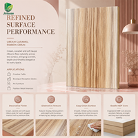 Panneau MDF mélaminé Jinbase 18 mm, motif marbre crème caramel, E0, 1220x2440 mm, panneau de fibres à densité moyenne stratifié mélamine pour