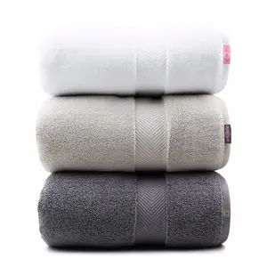 Nice look nantong antibacterials bamboo cotton bath towel for hotel and home use