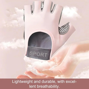 Unisex Polyester Fitness Gym Gloves Adjustable Wrist <b>Strap</b> Half <b>Finger</b> Anti-Slip Breathable Touchscreen Compatible Sports - Product Image 2