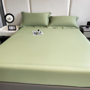 Draps de lit d'hôtel de luxe avec logo personnalisé, taille Queen, 200TC, coton, drap-housse avec bande élastique, écologique - Product Image 1