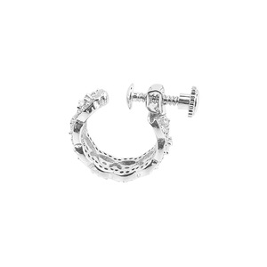 Clip-on <b>Earrings</b> Geometric Micro Insert Zircon Full Diamond Hollowed Out Unisex Everyday Wear Screw Back - Product Image 4