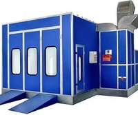 Cabine de peinture personnalisée pour voitures avec options de couleurs RAL et garnitures en aluminium brossé pour un aménagement esthétique d'atelier