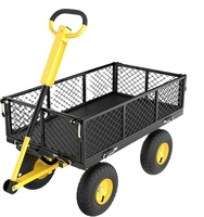 Chariot de jardinage industriel robuste et portable, conteneur à roulettes, chariot mobile, chariot utilitaire d'atelier, plateau en acier, quatre roues