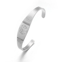 Bracelet catholique en acier inoxydable poli en gros, Saint Benoît, Jésus, exorciste, bracelet réglable, bracelet pour homme et femme