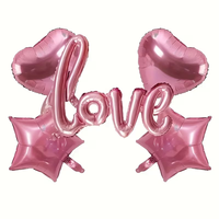 Ballons en feuille d'aluminium en forme de cœur rose de 40 pouces, 5 pièces/ensemble, décorations pour fêtes du Nouvel An