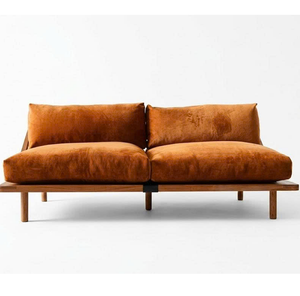 Canapé en chêne blanc style Mid-Century 78, rembourré de duvet, sur mesure / fait main pour la maison / l'hôtellerie / le mobilier commercial - Product Image 1