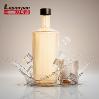 Bouteille à spiritueux en verre moderne et écologique avec bouchon à vis 375ml/750ml Forme tendance pour whisky, vodka, gin et alcool premium