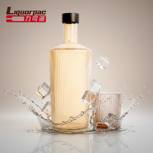 Bouteille à spiritueux en verre moderne et écologique avec bouchon à vis 375ml/750ml Forme tendance pour whisky, <span class=keywords><strong>vodka</strong></span>, gin et alcool premium - Product Image 3