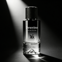Flacons de parfum cylindriques de 50 ml de haute qualité avec logo personnalisé, dégradé noir, en verre, vides, avec emballage en boîte