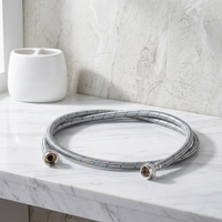 Tuyau de robinet tressé en acier inoxydable 304, connecteur d'alimentation en eau chaude et froide, tuyau flexible anti-fuite