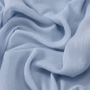 Wholesale Plain Silver Glitter Shimmer Bubble Chiffon Hijab <strong>Sparkle</strong> <strong>Veil</strong> Ramadan Shawls Beach Headscarf Bufandas Muslim Headband - Product Image 2