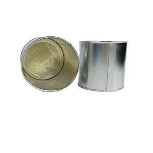 簡単なオープンリッドで印刷せずに塗装された白の内側に金属缶を卸売する空の食品缶