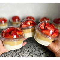 Gobelets à yaourt sucré transparents de 200 ml, gobelets à dessert au tiramisu aux fruits, avec couvercles, gobelets en plastique jetables personnalisés en PP PET pour la crème glacée