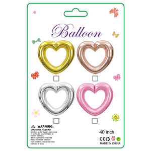 Heart Shaped Aluminum Foil <b>Balloon</b> 40 Inch Hollow Decorative Birthday <b>Party</b> <b>Balloons</b> - Product Image 4