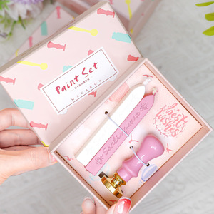 Ensemble de tampons à cire rose macaron, mini boîte cadeau, outils pour sceller la cire, pour mariage, Saint-Valentin - Product Image 2