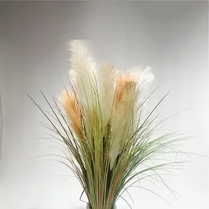 Wholesale 45cm-150cm Mini White Pink Black Blue Big Long Fluffy Artificial Faux Pampas Grass Wedding Decorating