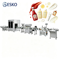 Machine de remplissage multifonctionnelle ESKO à dix têtes pour ketchup, sirop, sauce, crème, lotion, cosmétiques et aliments – Équipement de mise en bouteille à double usage