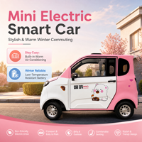 Voiture électrique compacte à 4 roues et 4 portes, certifiée CE, 52 km/h, batterie lithium, pour adultes, usage domestique, fabriquée en Chine, prix abordable.