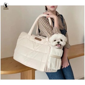Popular bolsa de salida para mascotas de Corea del Sur, bandolera portátil de gran capacidad, bolso cálido de algodón para invierno para perros pequeños - Product Image 5