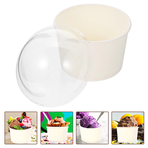 Tùy chỉnh in kem đông lạnh sữ<span class=keywords><strong>a</strong></span> chua Gelato Bát 3 4 <span class=keywords><strong>5</strong></span> 8 12 16oz dùng một lần tường Giấy cup với nắp và muỗng - Product Image 6