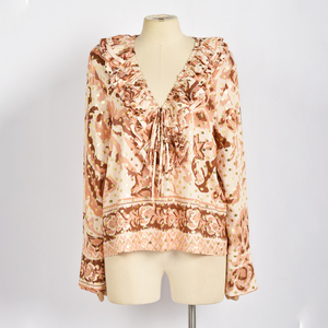 Best Selling Products Women'S Clothing Plus Size Factory Direct Sale Loose <b>Shirt</b> V Neck Blouse - Product Image 1