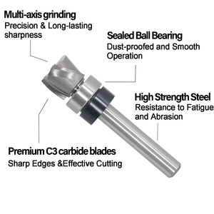 Mô hình tuôn ra TRIM <span class=keywords><strong>Router</strong></span> bit dưới thanh toán bù trừ 3 sáo, Shank mang downcut xoắn ốc cho đền thờ trang trí-<span class=keywords><strong>1</strong></span>/<span class=keywords><strong>4</strong></span> "Shank - Product Image 3
