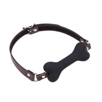 2023 BDSM Bondage respirant chien os Silicone bouche balle Gag avec PU sangle fétiche costume retenue jouets