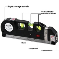 Niveau laser LV03 Pro 3, outil de mesure manuel haute précision, règle noire en ABS, croix droite multifonctionnelle, trépied