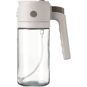 Distributeur d'huile 2-en-1 de 550 ml avec pulvérisateur pour la cuisine – Bouteille en verre pour huile et vaporisateur – Gadgets de cuisine - Product Image 1