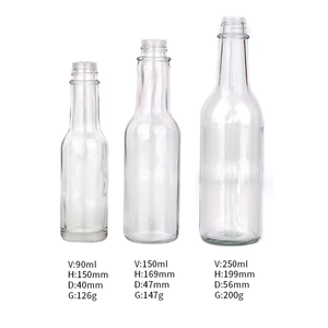 Botella de Vidrio Transparente Redonda de Grado Alimenticio para Salsa de Tomate y Chili Picante, con Tapa, Impresión UV de Fábrica OEM, 90ml 150ml 250ml - Product Image 6