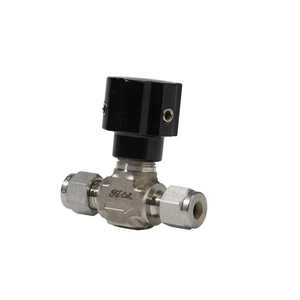 صمام إبرة يدوي عالي الضغط من الفولاذ المقاوم للصدأ 316 بقطر خارجي 1/4 بوصة مع قاعدة مقبض مانعة للانزلاق 6000 رطل لكل بوصة مربعة - Product Image 1