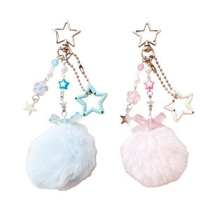 Lindo Llavero de Estrella con Pompón, Azul y Rosa, de Peluche, para Teléfono o Bolso - Product Image 5