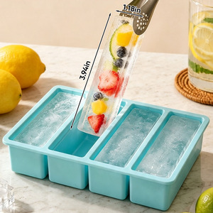 Bac à glaçons en silicone de qualité alimentaire avec couvercle, grand moule à glaçons carrés à démoulage facile pour bar commercial, maison, cuisine, restaurant - Product Image 3