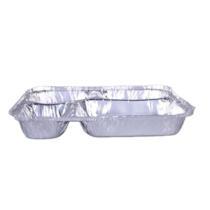 Compartiment Feuille <span class=keywords><strong>D</strong></span>'étain En Aluminium Feuille Plaque Alimentaire/<span class=keywords><strong>Plat</strong></span> De Cuisson Avec Couvercle - Product Image 3