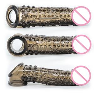 Produkte für Erwachsene Dragon Rubber Spike Gepunktete gerippte wieder verwendbare dicke Kondom Mann Penis hülle - Product Image 4