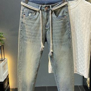 Jeans de style américain pour hommes en automne 2025, coupe slim, jambe droite, marque tendance haut de gamme, pantalon décontracté à jambe droite - Product Image 2