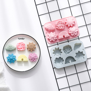 Rainbow Theme Design Nonstick Silicone <b>Cake</b> <b>Molds</b> Food-Grade Reusable Cute Silicone Magnetic Chocolate, Candy & Ice DIY <b>Mold</b> - Product Image 4