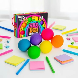 Juego de 6 Bolas Antiestrés Schylling Rainbow Teenie NeeDoh, Éxito de Ventas Transfronterizo - Product Image 5