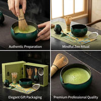 Coffret Cadeau Matcha en Céramique Émaillée 8 Pièces Kingze OEM avec Logo Personnalisé, Marque Privée, Vente en Gros