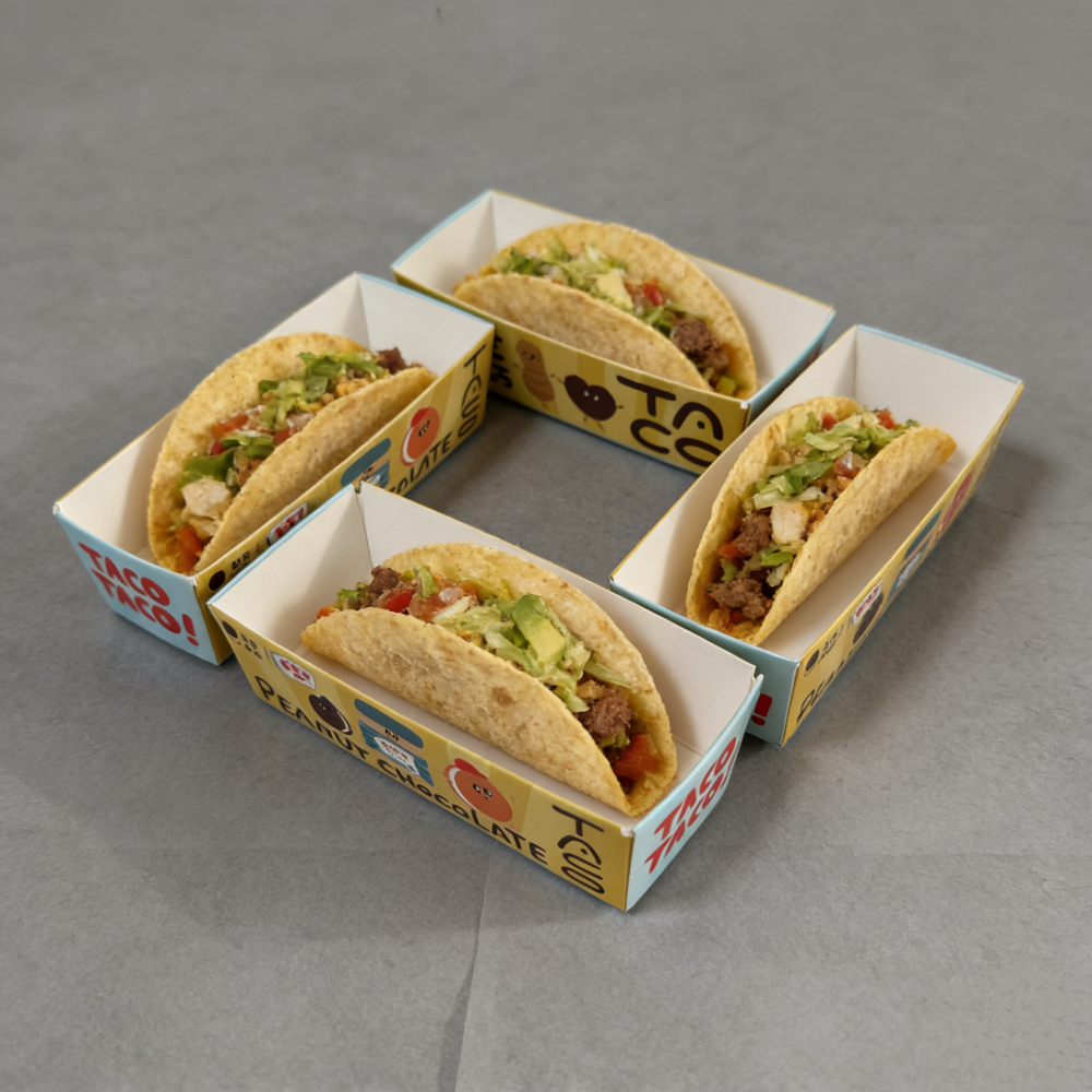 Bandeja de papel personalizada para un taco