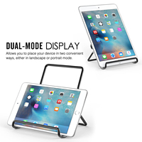 MoKo Lot de 2 supports de tablette pliables en acier avec peau de caoutchouc, support réglable et portable en métal pour tablette de 9 à 12.9 pouces.
